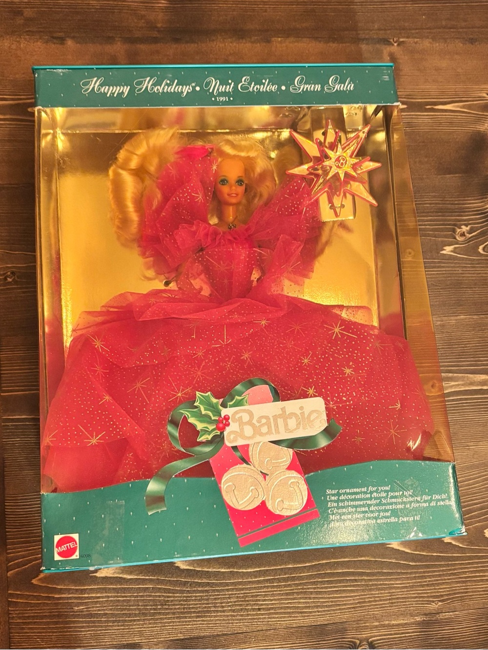 1991 Barbie 'Happy Holidays' Pink Holiday Gala Doll